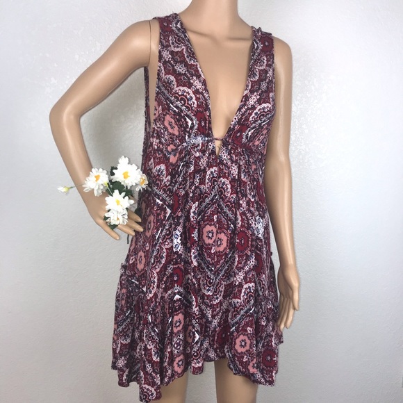 KatWalk Bohemian Plunge Sundress Dress Cover- Up - Picture 2 of 7